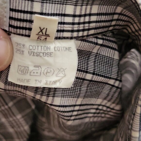 Mondo Mens Shirt XL/54 Cotton Viscose Plaid Italy - Picture 5 of 7